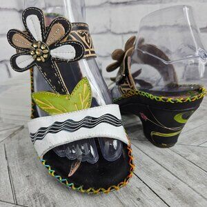 Elite By Corkys Flower Colorful Woven Strap Wedge Heel Sandals Womens 7